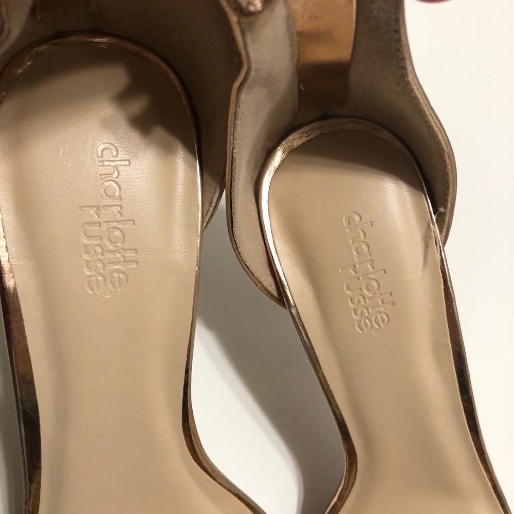 Charlotte Russe Glitter dress sandals gold size 8 - Picture 7 of 8